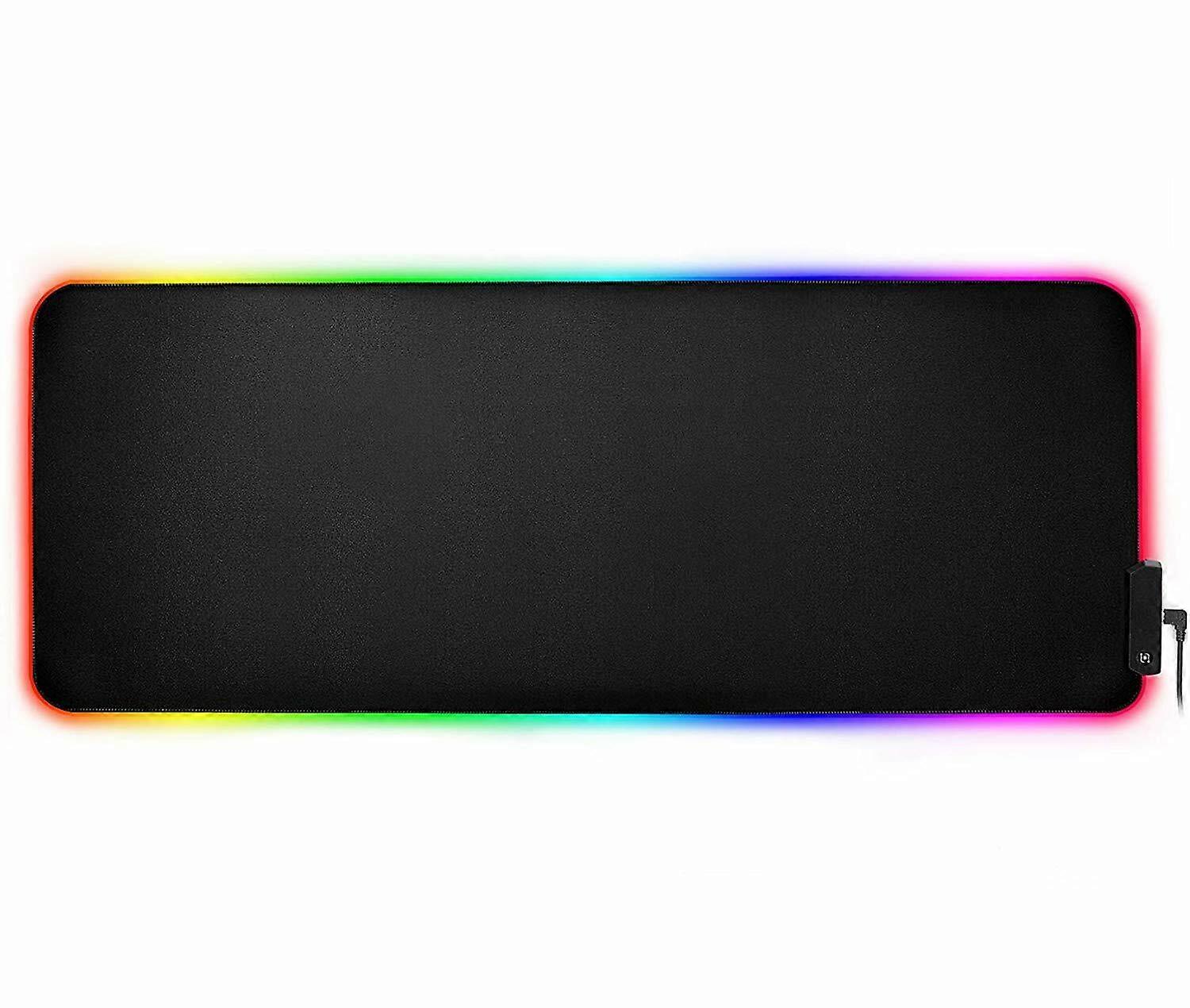 31.5" x 12" RGB Gaming Mouse Pad, Smooth PU Leather with Stitched Edges, Non-Slip Rubber Base, Waterproof - Compatible with Gaming Mice