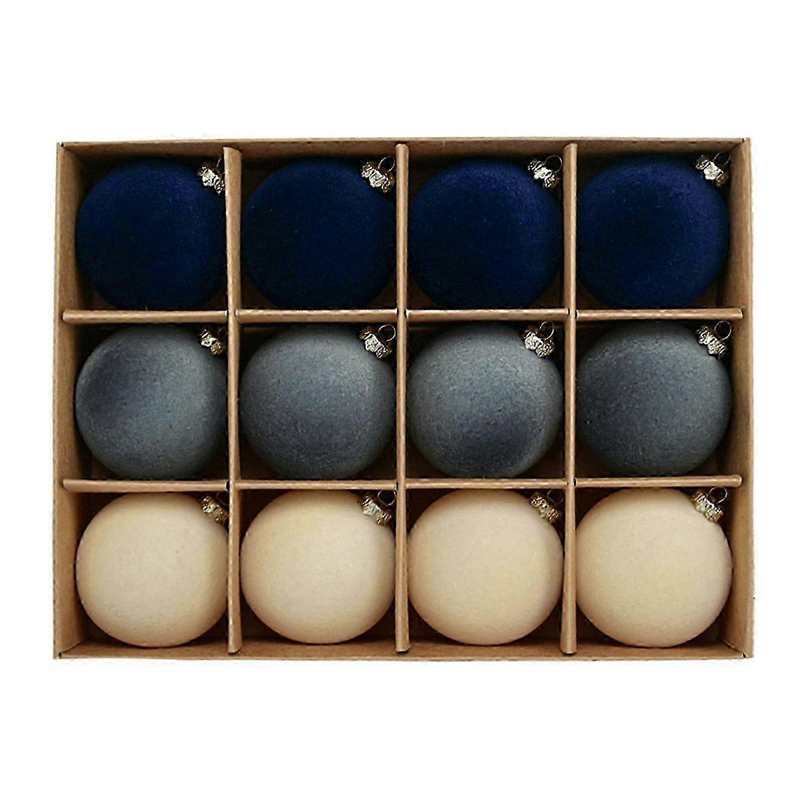 Christmas decorative balls for tree hanging with flocked texture