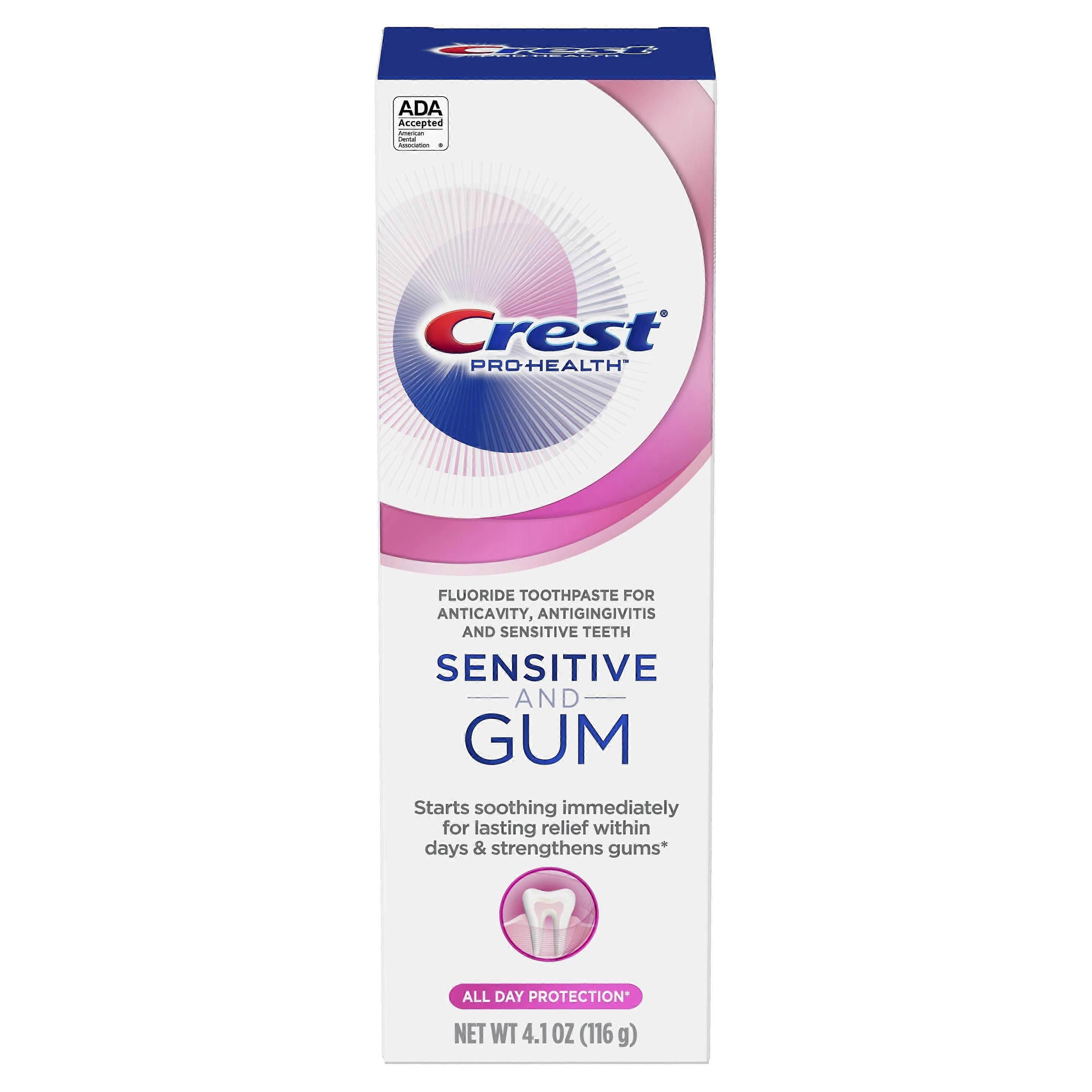 Crest Sensitive & Gum All Day Protection Anticavity Fluoride Toothpaste, 4.1 Oz