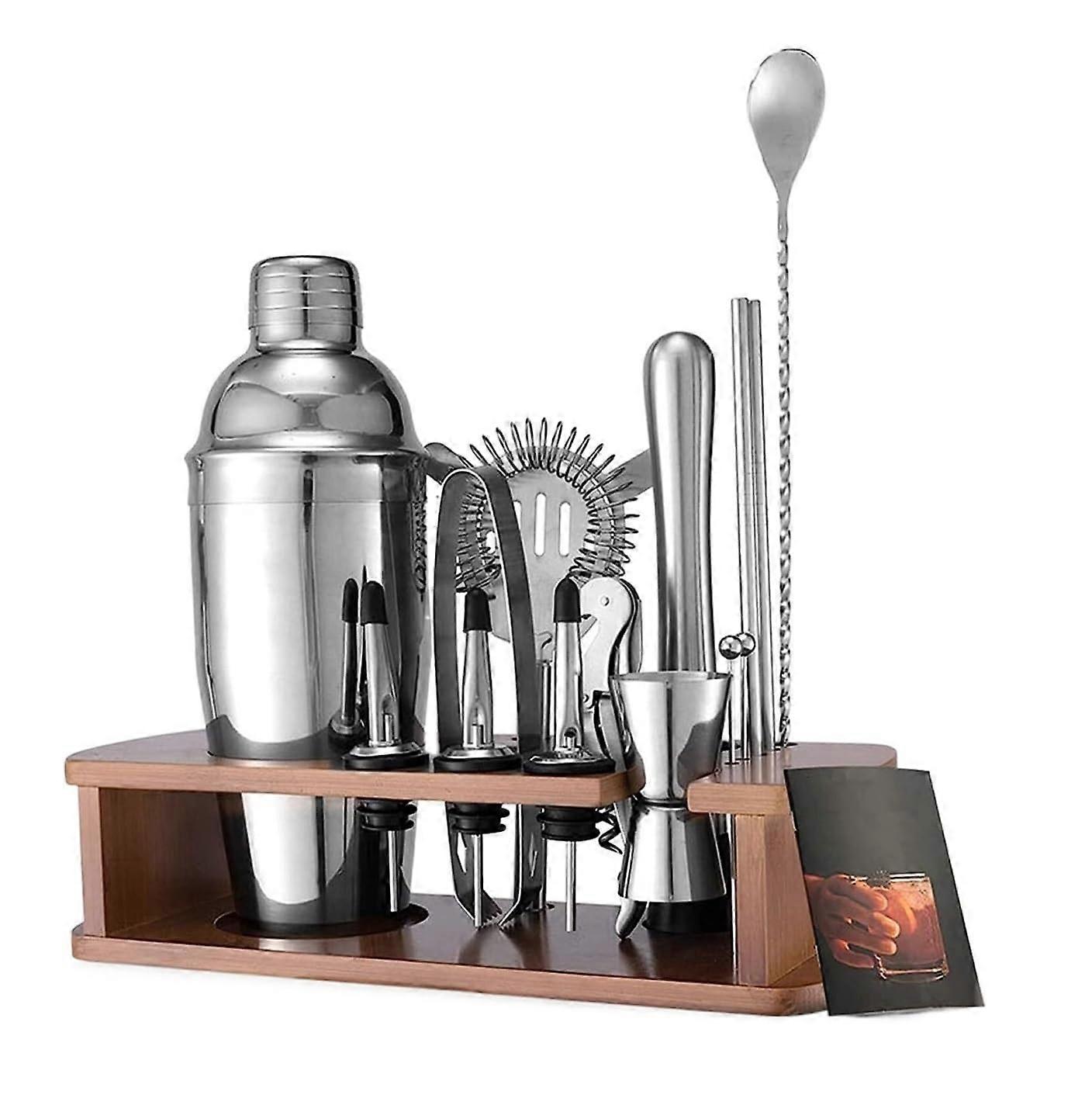 Cocktail Shaker Kit 16Piece With Stand 750ml Capacity Bar Tools Set Bartender Kit