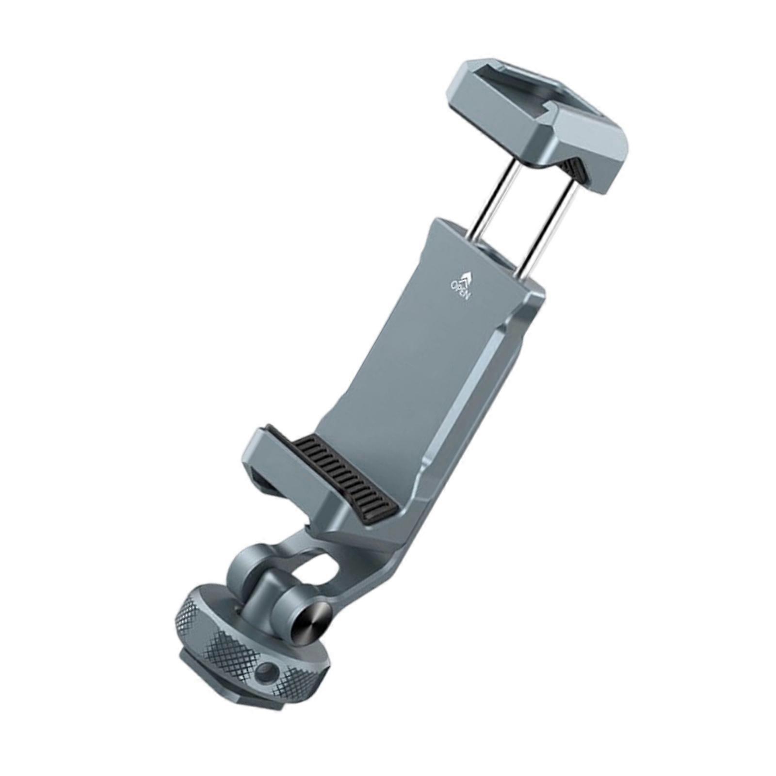 Double Cold Shoe Mount 360 Rotating Aluminum Phone Tripod Holder with Double 1/4 Screw Holes Suitable for Phone OS System Multicolor