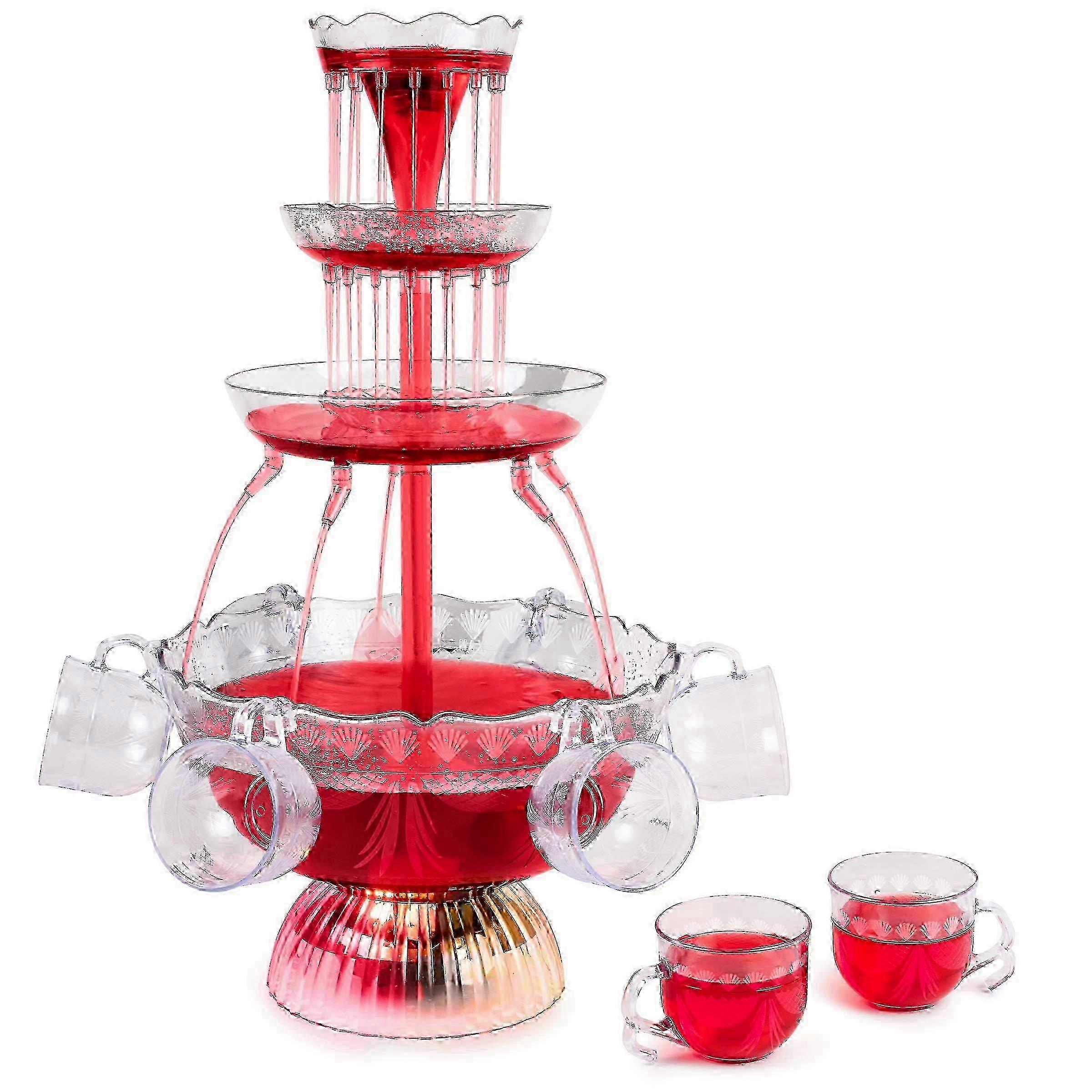 1 Fountain Lighted Party Fountain with LED Lighted Base compatible with Party 3-Tier Holds 1.5 Gallons