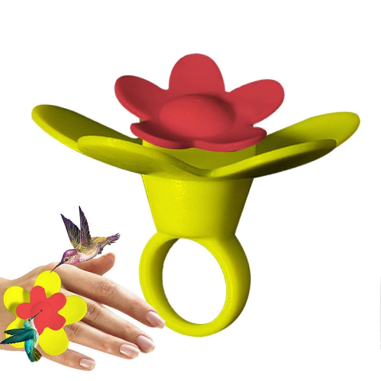 Hand Feeder Ring with Silicone Perch for Wild Bird Feeding in Garden or Window
