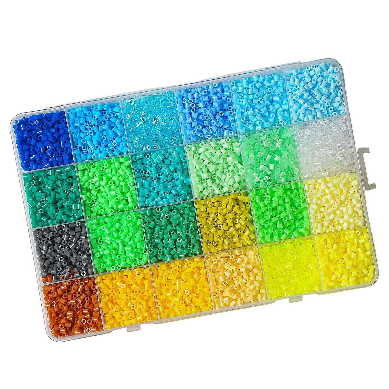 2.6mm Colorful Craft Beads Set 24 Color Plastic Beads Crafting Supply For Children Art Craft and Imagination Development Multicolor