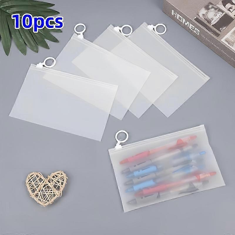 10PCS A6 Plastic Envelopes with Zipper Closure, Waterproof Reusable Document Folders, Ideal for School and Office Supplies