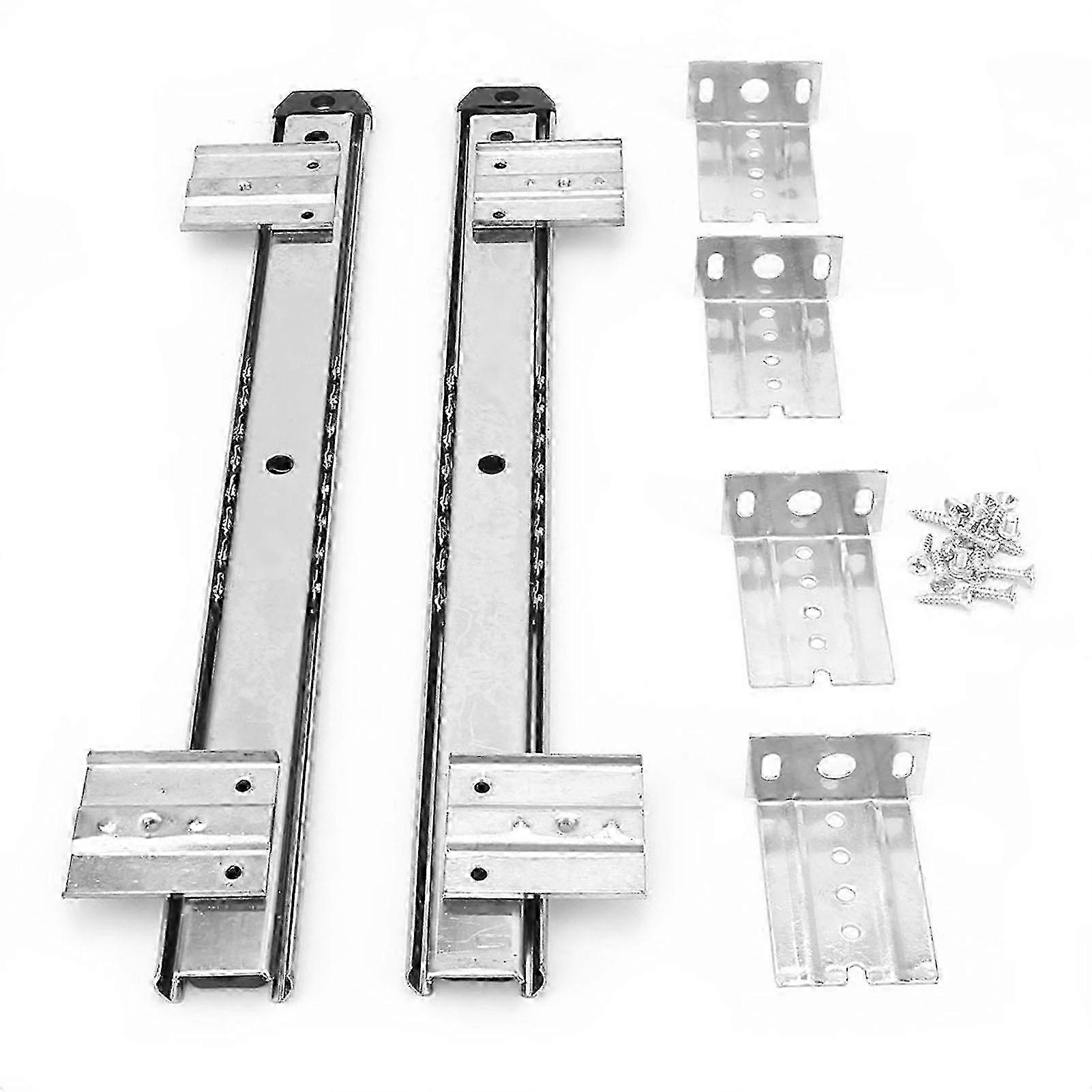 2Pcs Thickened Cold Rolled Steel Computer Desk Keyboard Slide Rail Bracket(white) z