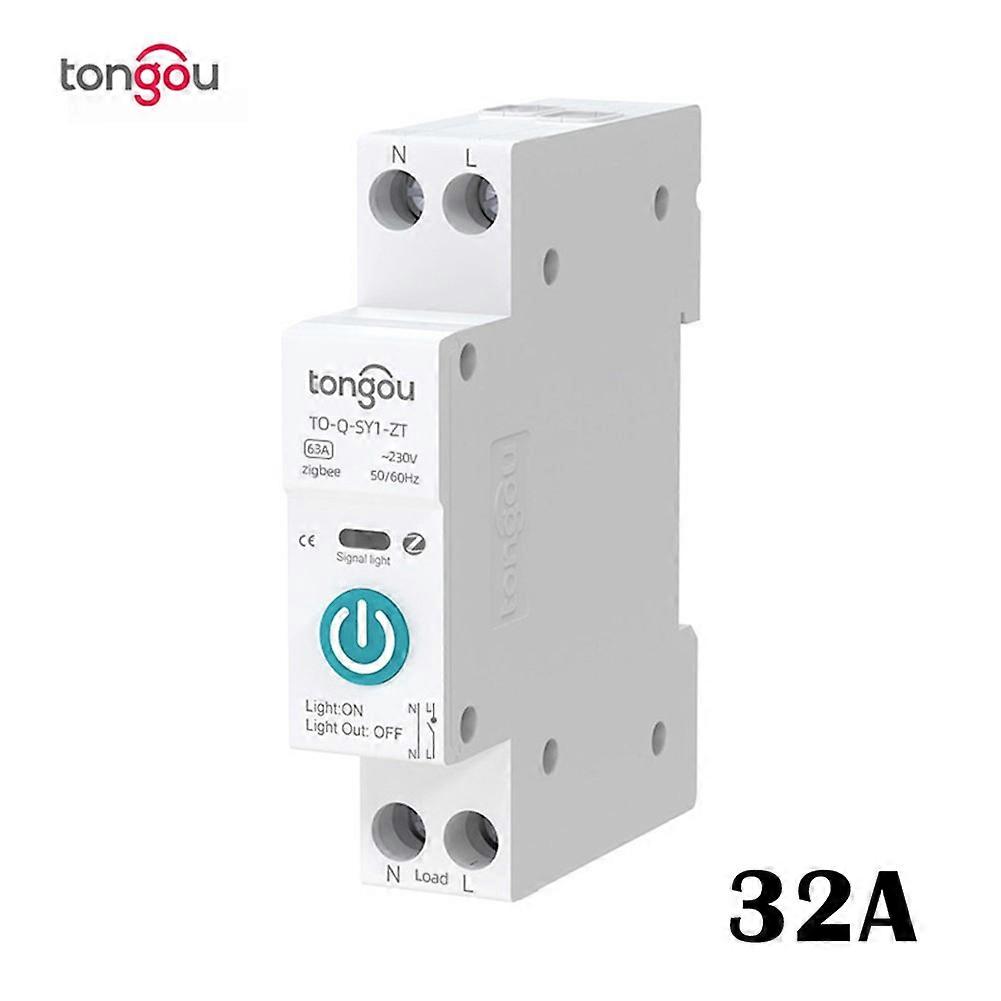 10-63A Tuya Zig bee Smart Circuit Breaker 1P Din Rail Home Remote Control Switch