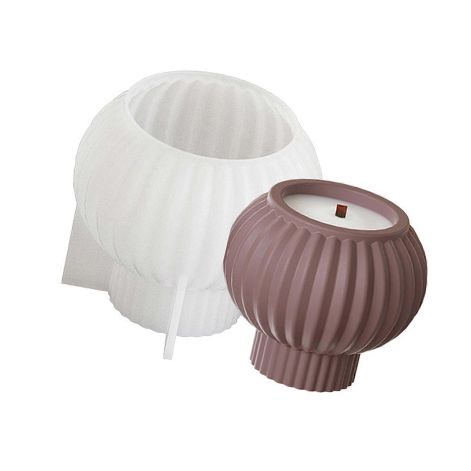 Silicone Crafting Mold Distinctive Round Striped Candle Holders Moulds Silicone Texture Suitable for Handmade Present Multicolor