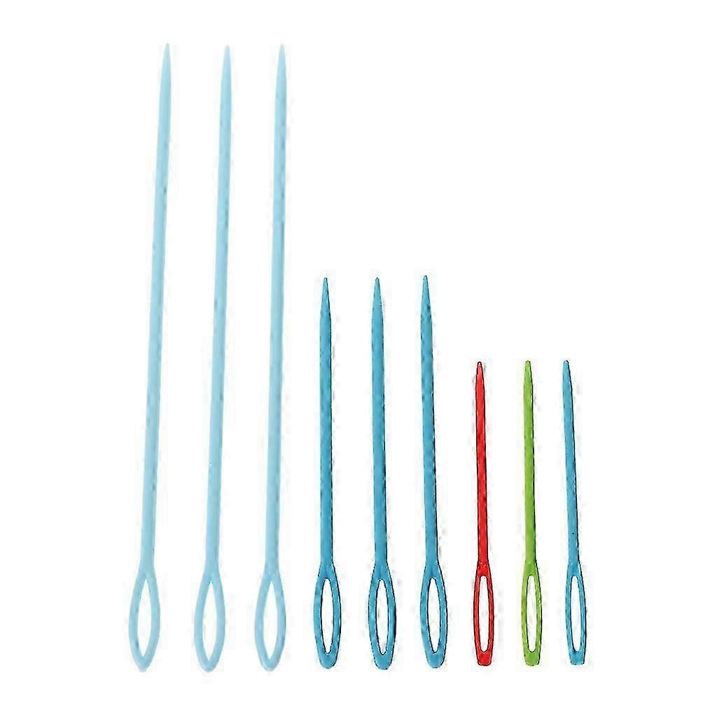 Plastic Sewing Needles Set of 9 Beginner Starter Learning Handwoven for Mother's Day Mother Projects Crafts Multi-Colored