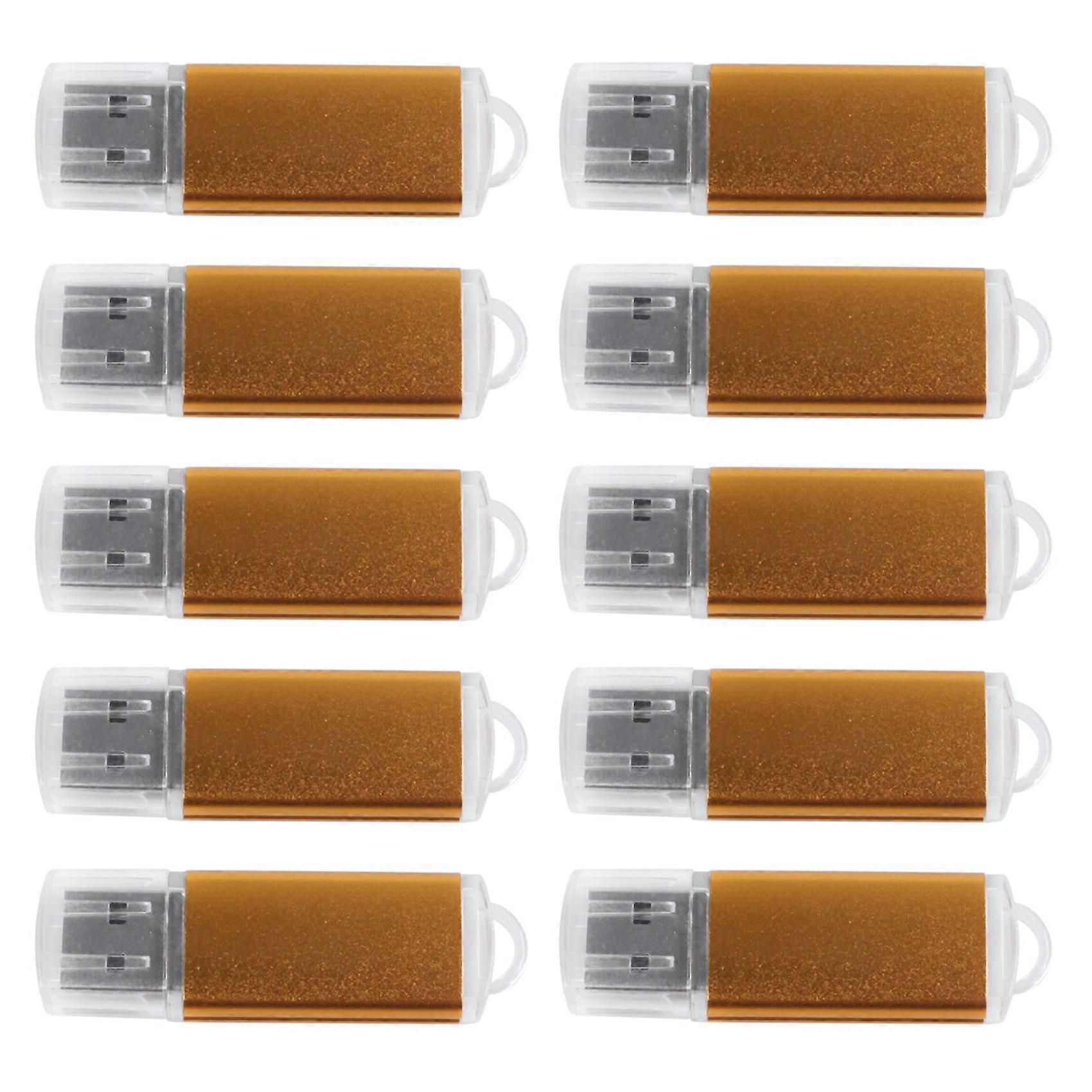 10X USB Memory Stick Flash Pen Drive U Disk for PC TV Color:Golden Capacity:64MB