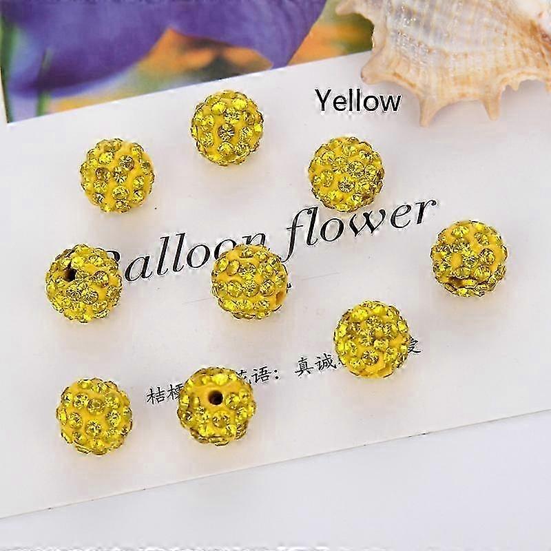 Pave Crystal Beads for DIY Projects, 20pcs Round Spacer Beads in Assorted Colors