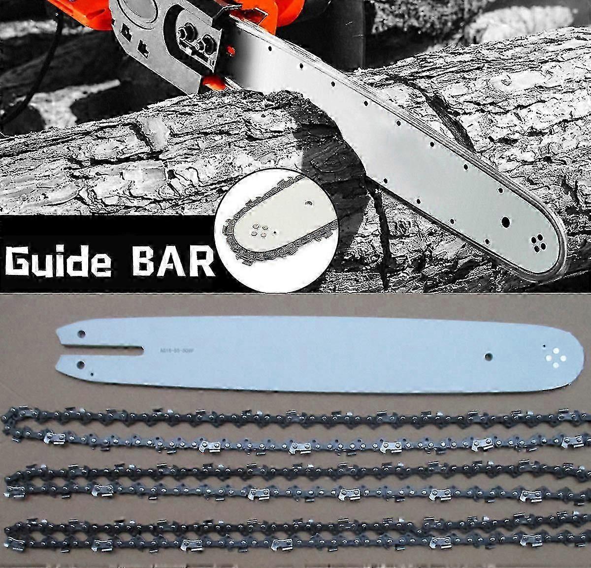 16'' Guide Bar And 3 X Chains Combo For Stihl 009 012 021 E180 Ms180 Ms190 Ms250
