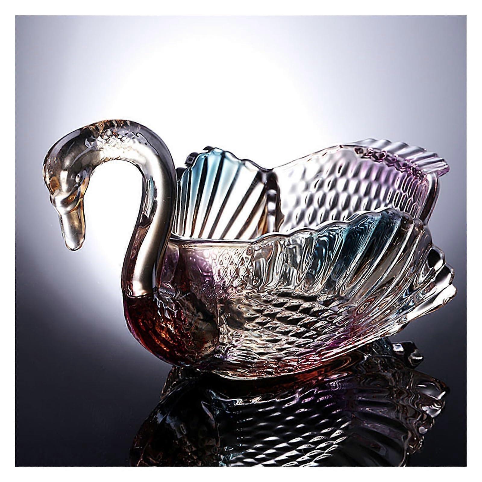 Multicolor Glass Fruit Bowl and Serving Tray for Snacks, Candy, Salads, Elegant Dining Table Decor