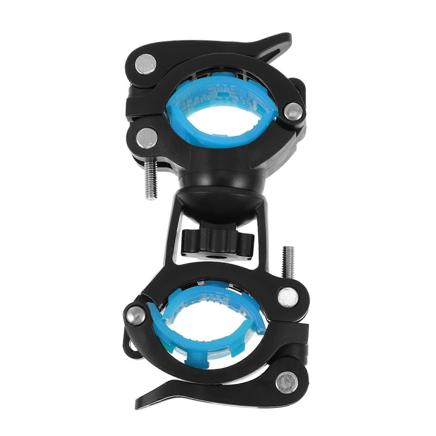 Bike Flashlight Mount with Secure Grip, Shockproof Rubber for Mountain Bike Rechargeable Light, Blue