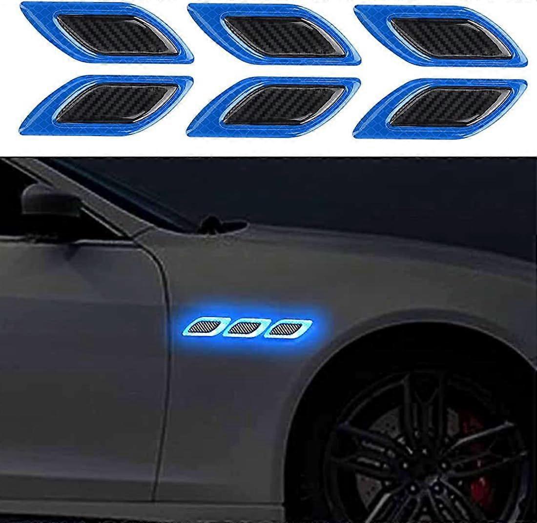 6 PCS Autocollant 3D for flashing, Autocollant for the vehicle, Autocollants for high visibility for the vehicle SUV (Bleu)