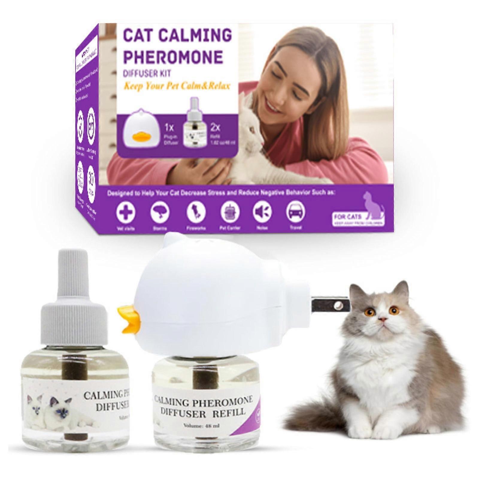 96ml 1 Diffuser 2 Soothing Liquid Pheromones Emotion Stabilizing Anti-Stress Heating Cat Soothing Pheromone Agent Set