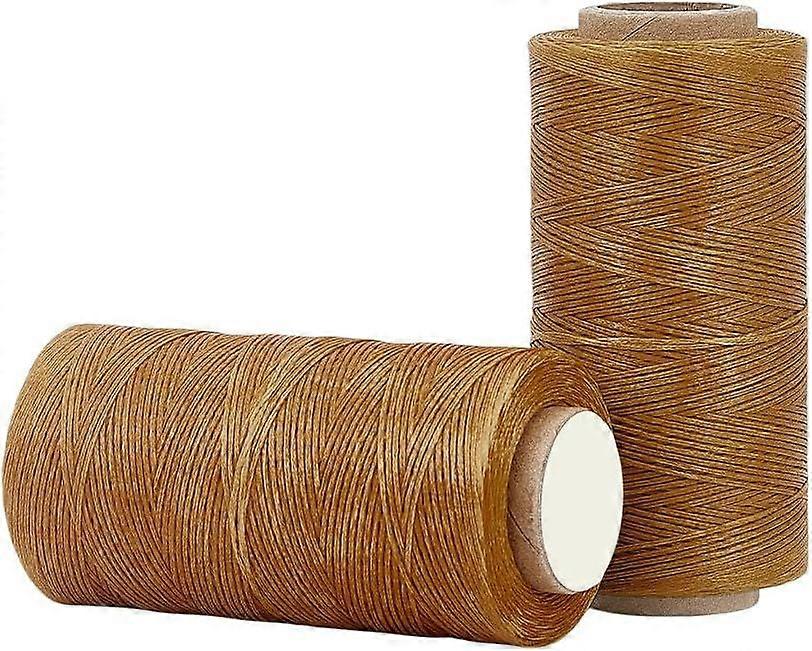 568 Yards Flat Waxed Thread for Sewing 0.8mm Waxed String Cord 150D Brown Beading String Twine Polyester Wax Cord for Leather Stitching Beading Jewelr