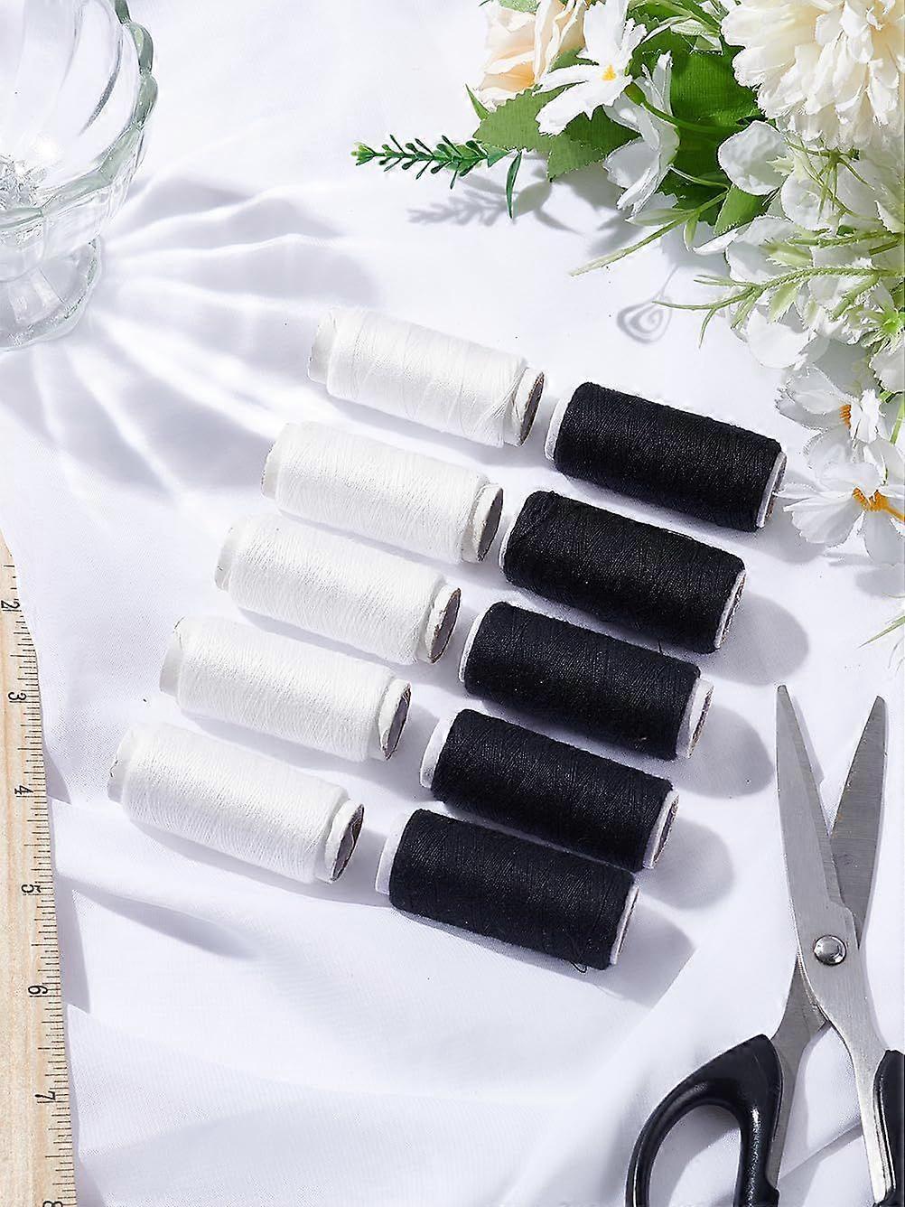 10 Rolls 1200M 402 Polyester Sewing Thread Cords Mixed Color Leather Sewing Cords Hand Stitching Thread for DIY Bracelets Making Bookbinding Handcraft