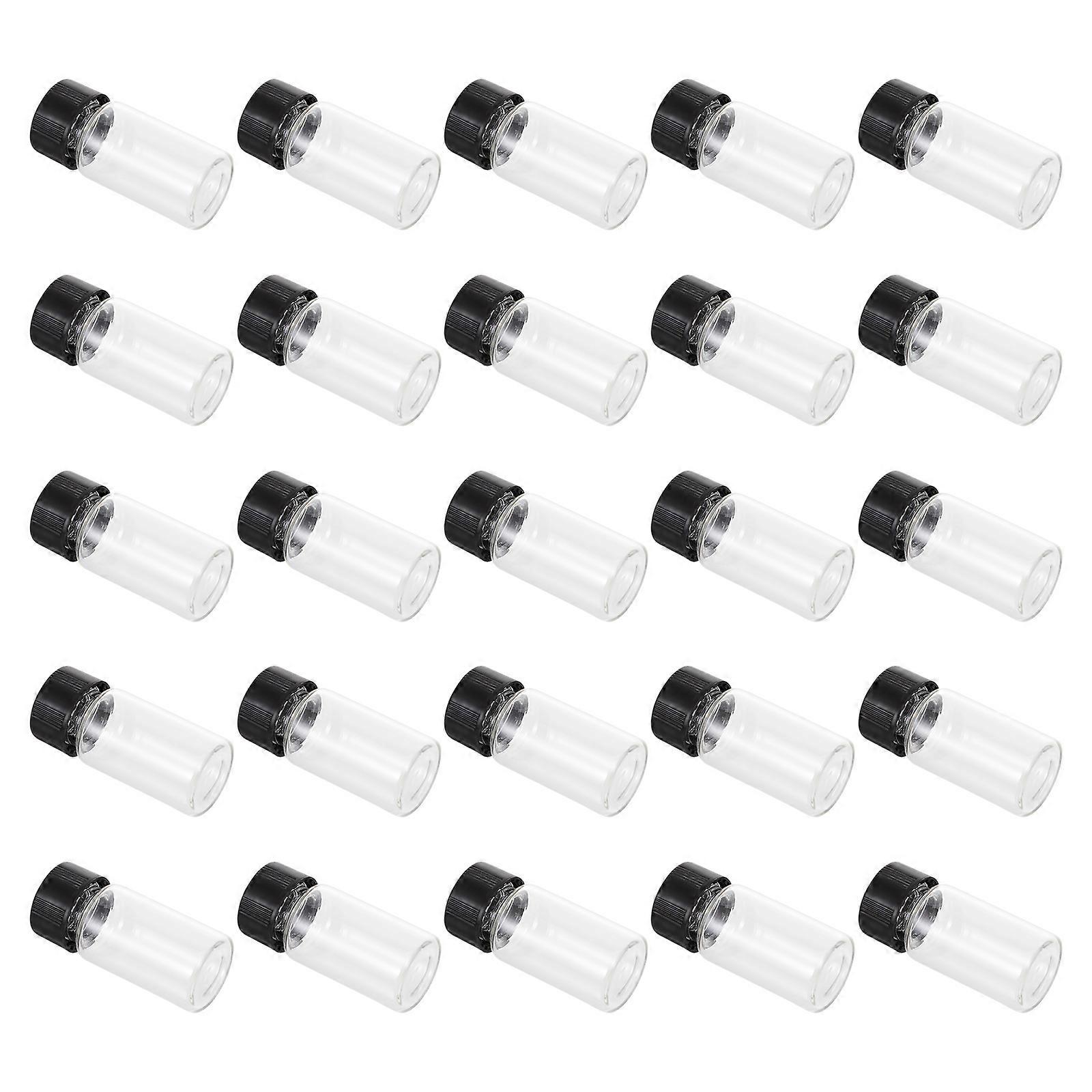 Glass Sample Bottles Essential Oil Storage 25Pcs Refillable Vials with Lid