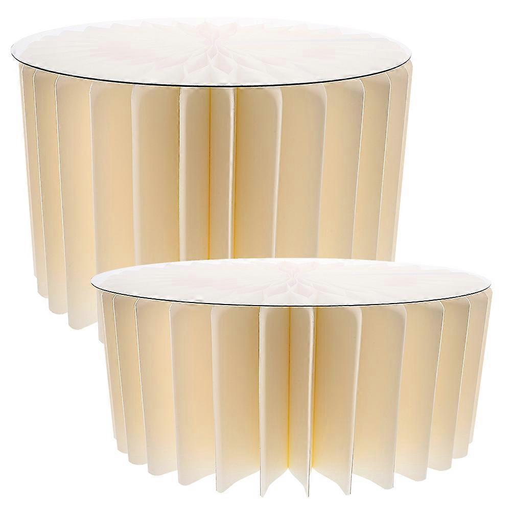 Decorative Cylinder Stand Paper Acrylic Panel 30.00X30.00X20.00CM Round Cylinder Display Stand 2Pack