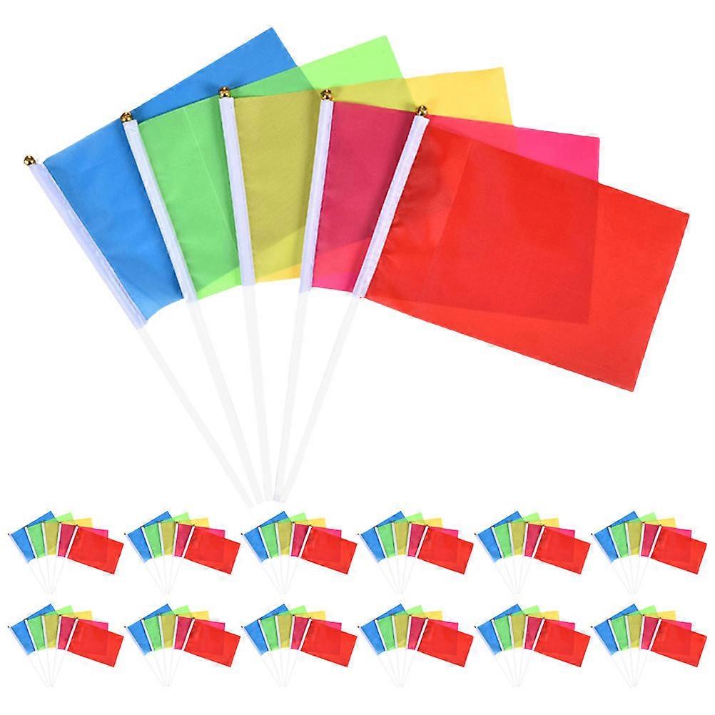 Hand Waving Flags Solid Color Flags for Parades 100Pcs Party Decorations