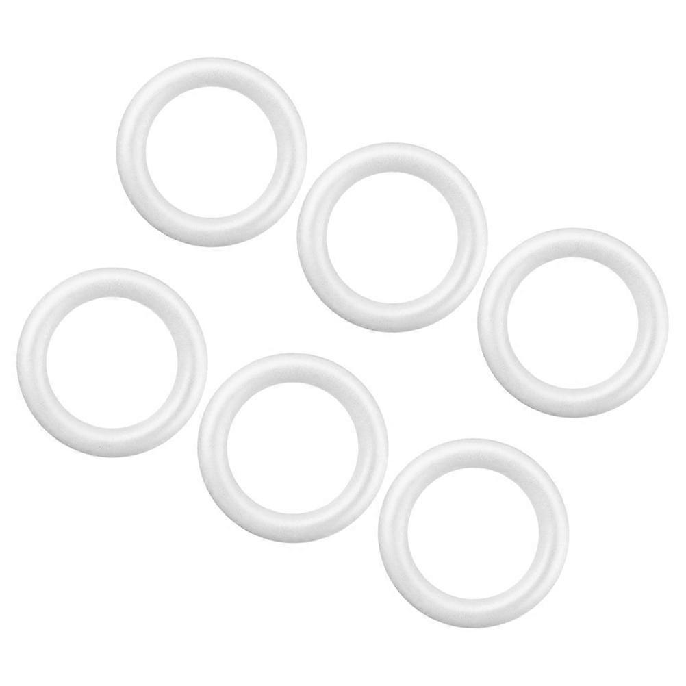 White Foam Rings for Crafts Round Wreath Forms 6Pcs for DIY