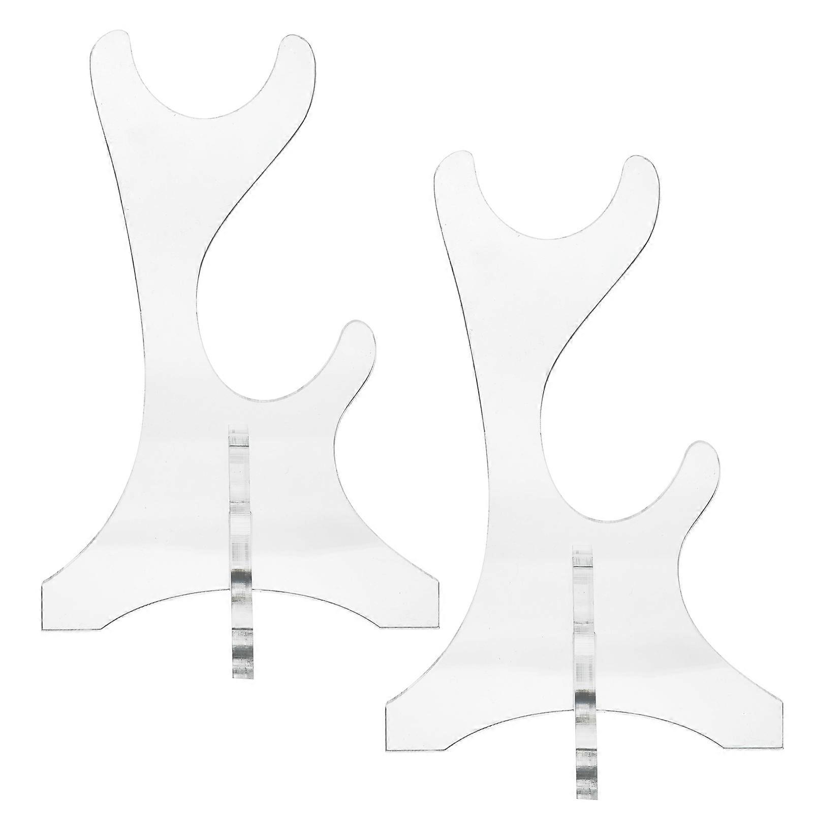 Double Layer Acrylic Flute Stand for Display 1Pair Transparent Organizer