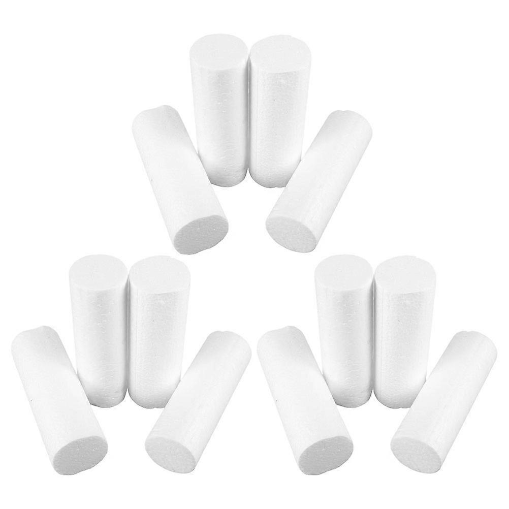 Polystyrene Foam Rods White Craft Cylinders for DIY Modeling 12Pcs Set