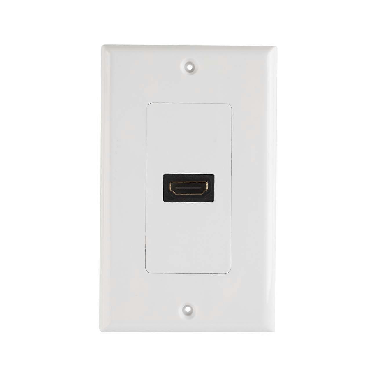 Single Port 4K UHD HDMI Wall Plate with ARC and Ethernet, GoldPlated Connector, White 1Gang