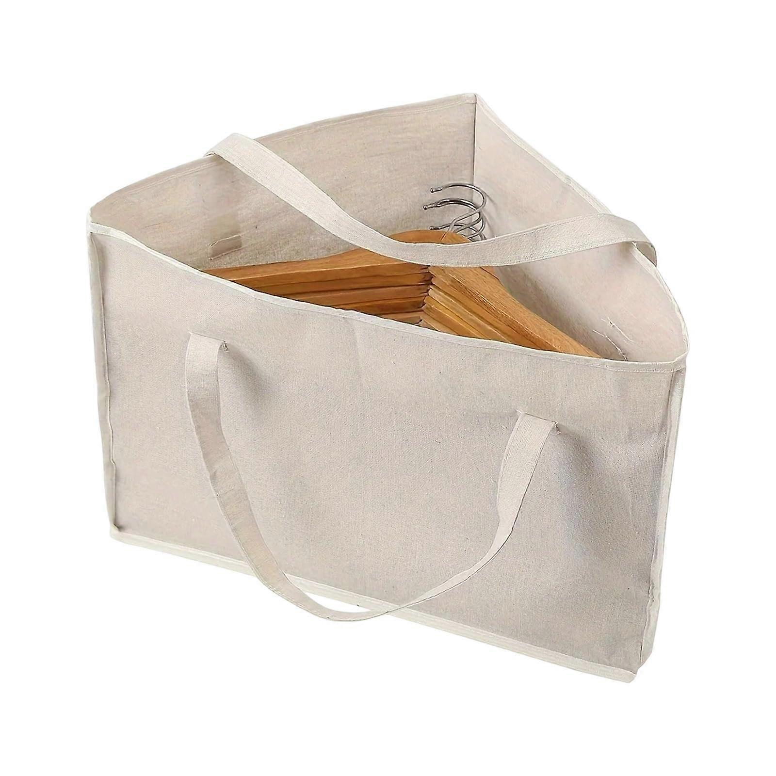 Closet Organizer with SpaceSaving Triangular Design for Bags and Accessories, Beige Hanging Storage