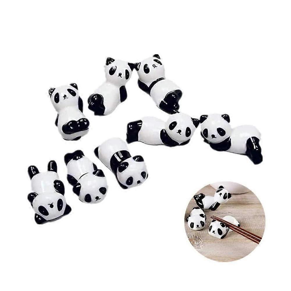 8 Pcs Cute Panda Ceramic Chopstick Rest Set Keeps Utensils Secure and Prevents Table Contamination