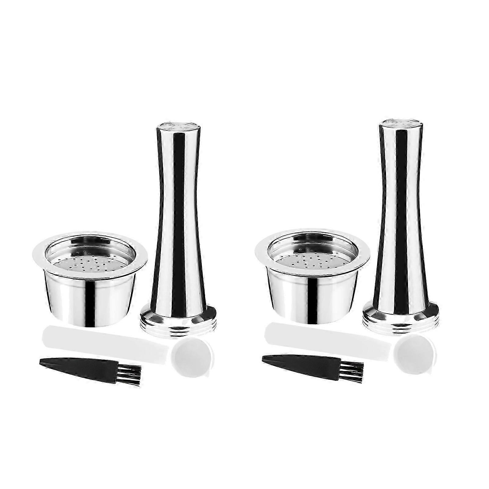 2Set Stainless Steel Coffee Capsule Refillable Pod Set for ALDI Machine