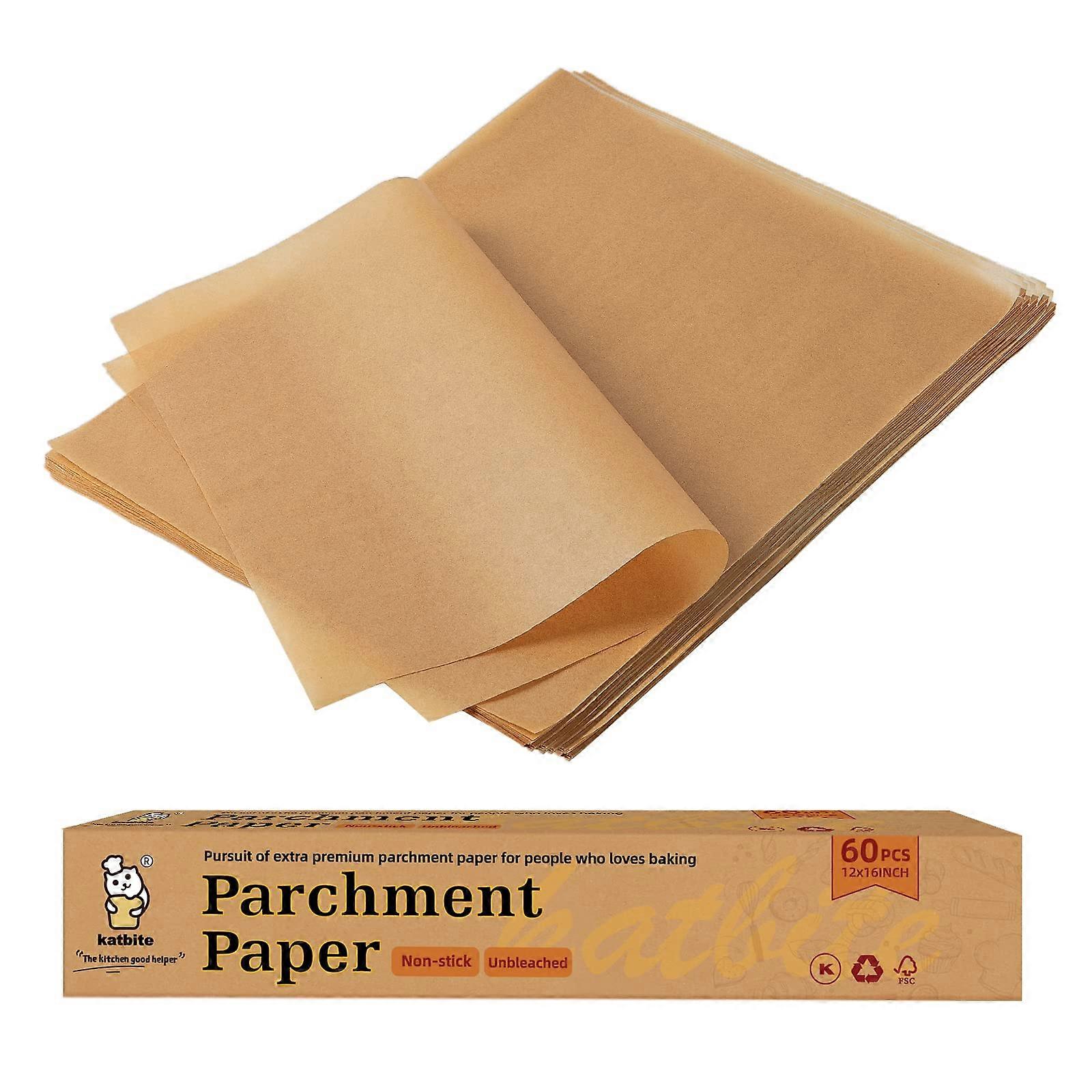 Precut Unbleached Parchment Paper Sheets 12x16 Inch Heavy Duty Nonstick for Half Sheet Pan