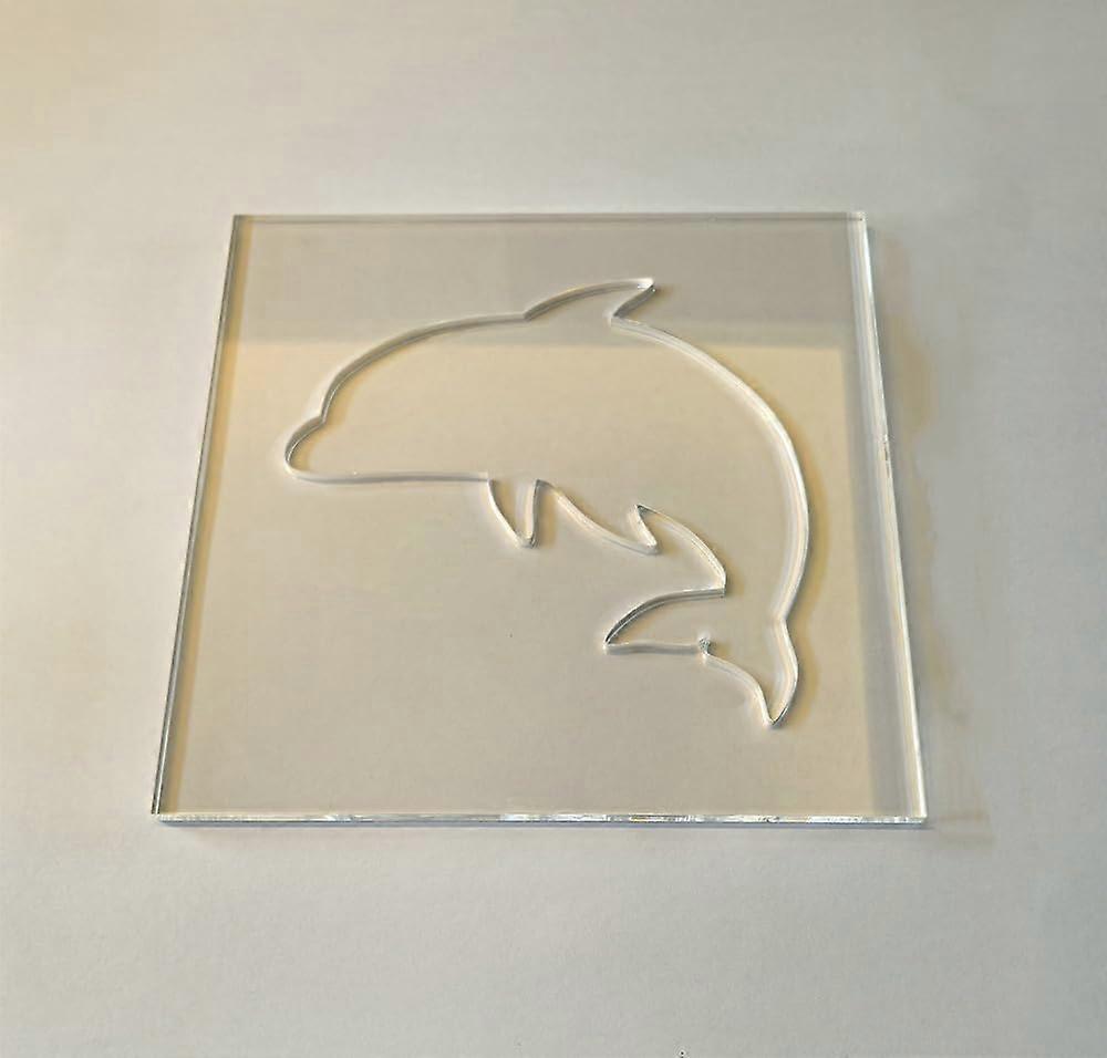 Clear Acrylic Dolphin Router Template 1/4' Thick LaserCut Woodworking Stencil for Precise DIY Projects