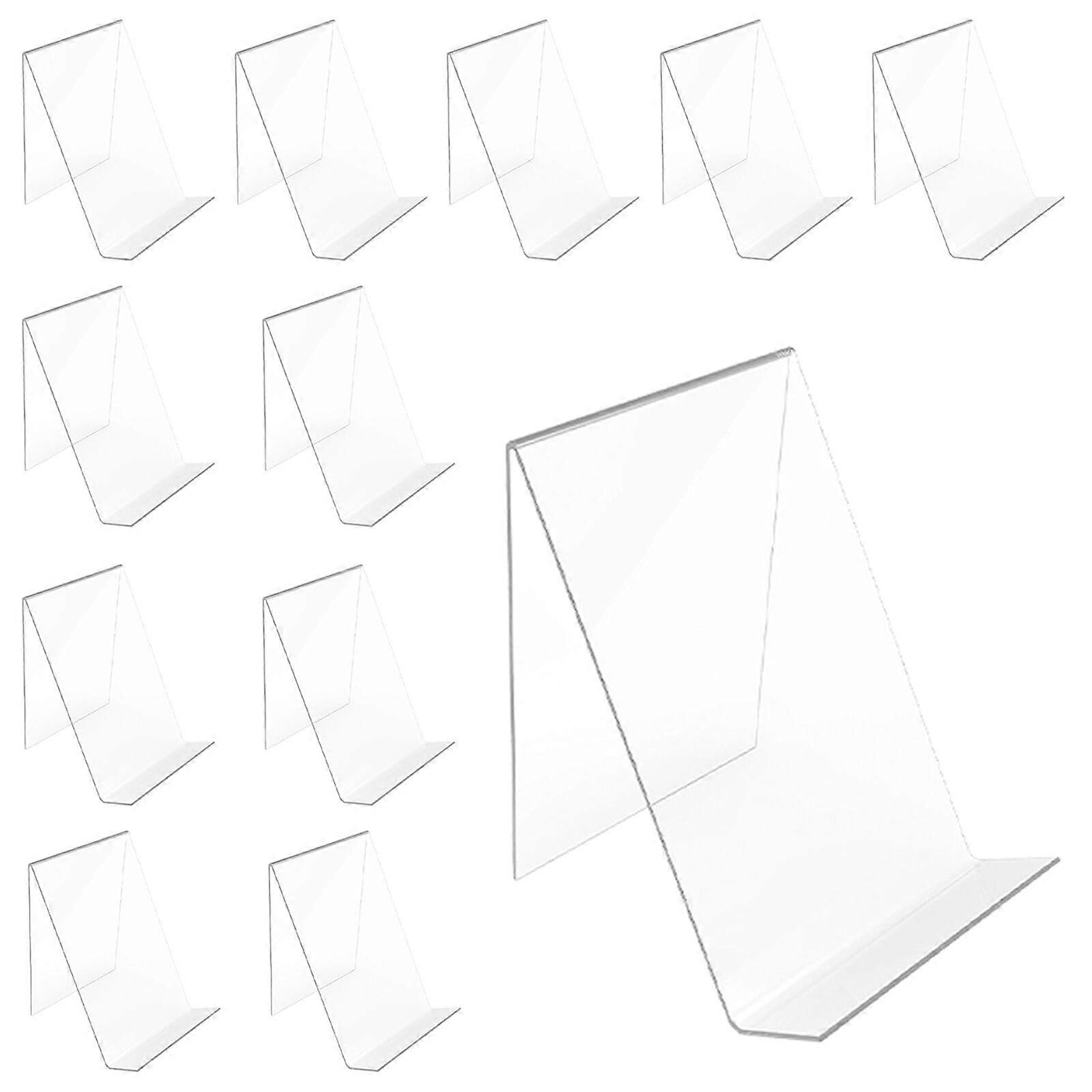 12 Pcs Acrylic Book Display Stand 6x4 Inch Clear Easel Holder for Books Photos and CDs