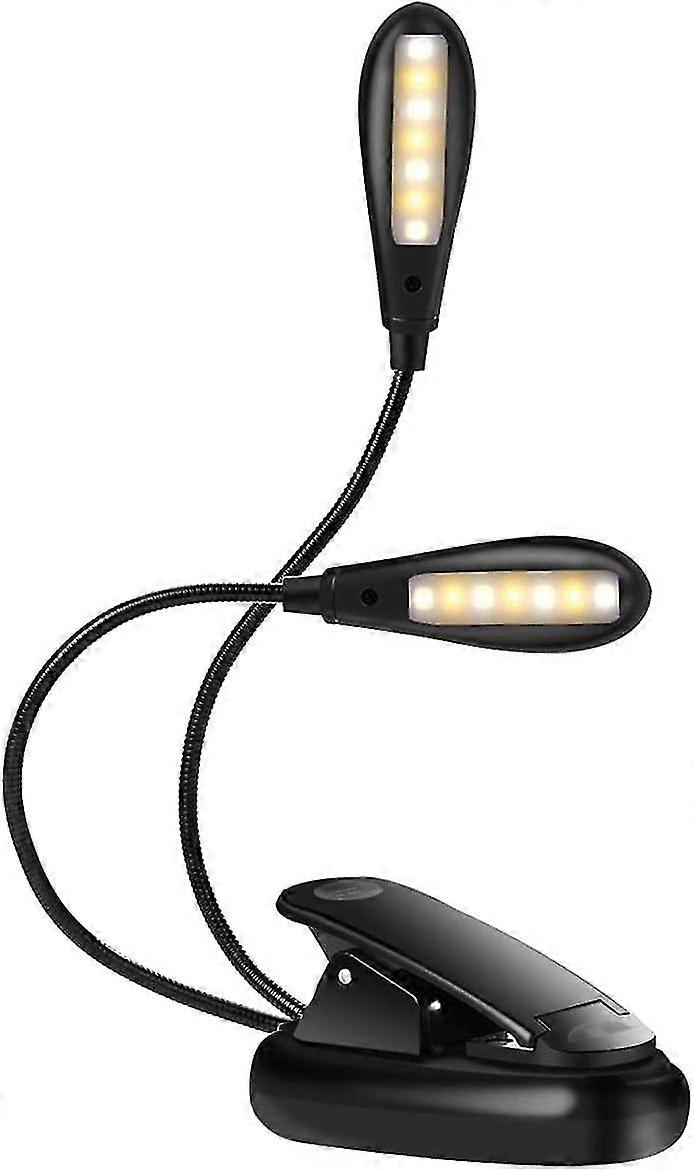 Rechargeable Reading Light, Reading Light Lamp 14 LEDs 9 Modes Adjustable Brightness, USB Flexible Clip-on Lamp Cordless Portable for Work Travel Nigh