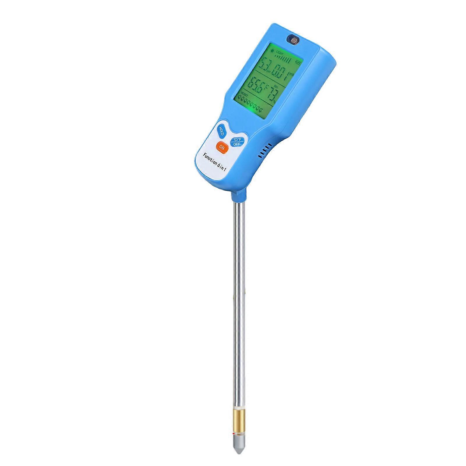 Compact Soil Tester with Backlits LCD Screen for Clear Visibilities in Low Light Environment During Soil Testing Multicolor