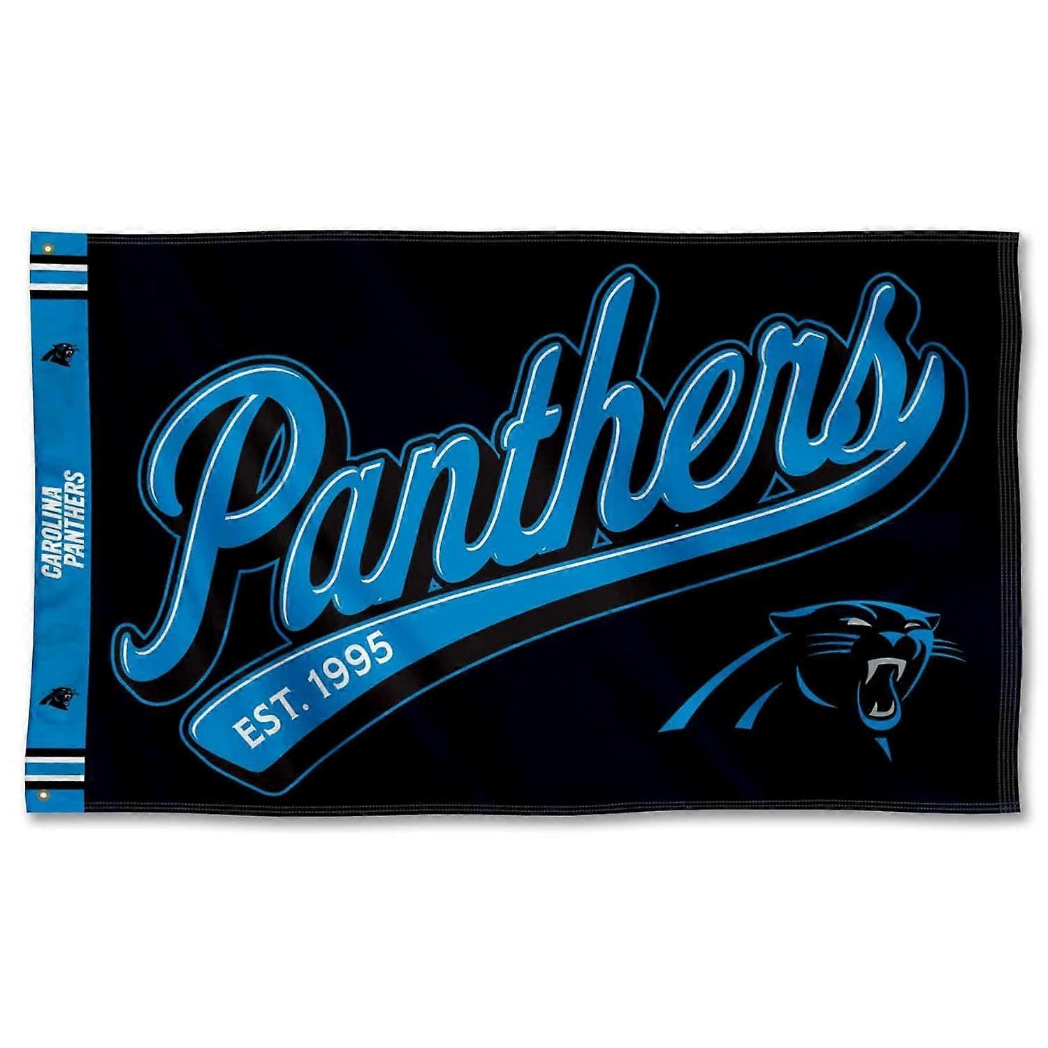 Carolina Panthers Script Logo Premium Flag-020