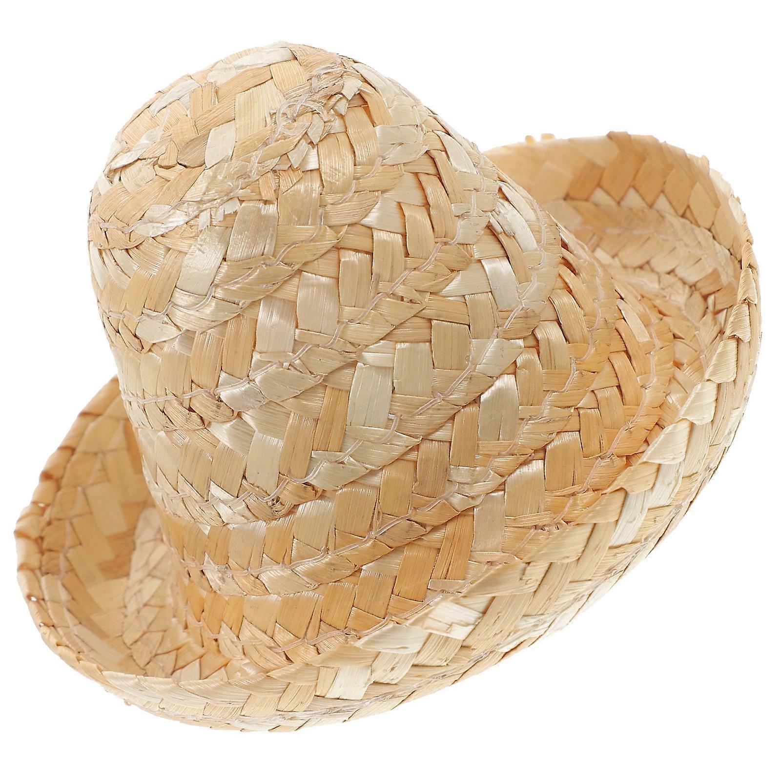 Mini Straw Hat Miniature Cap for Doll Decoration with Straw Cap