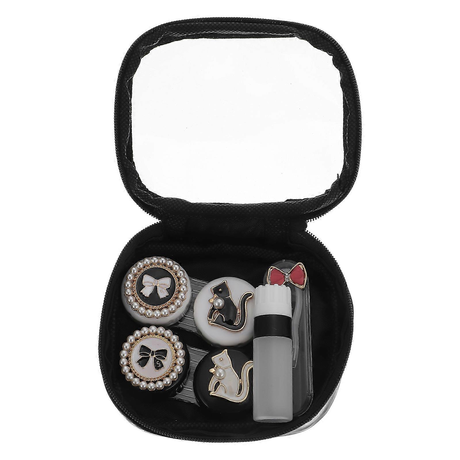 Eyes Lens Containers Contact Lens Storage Container Round Shape Dust-Proof 1Set