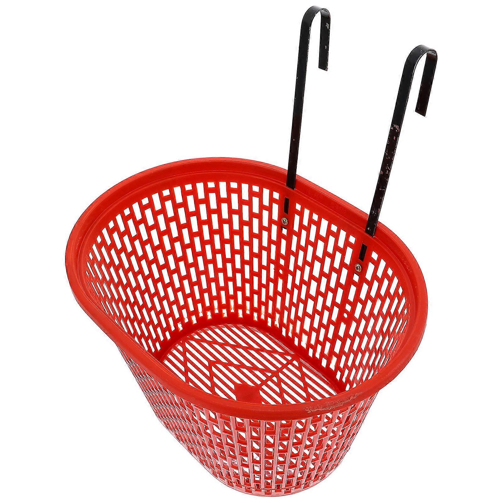 Professional Front Basket Bike Accessory for Storage 1Set Red Plastic