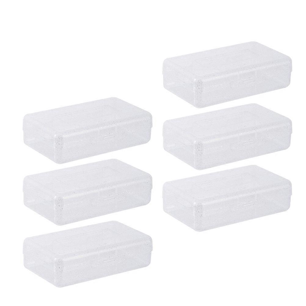 Transparent Pencil Case Plastic Box for Storage 6Pcs Organizer