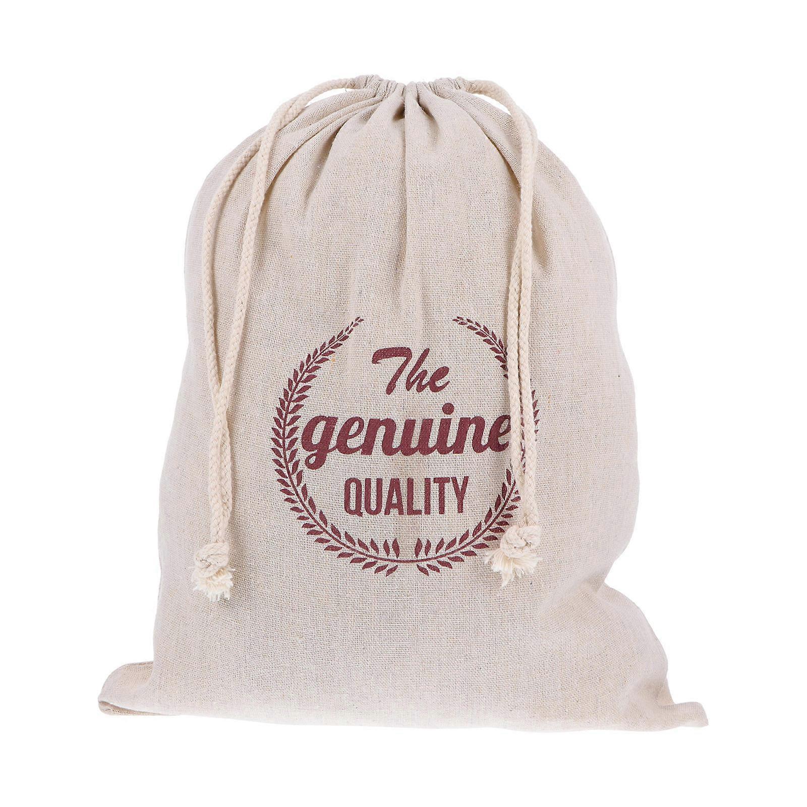 Linen Bread Pouch Drawstring Bag for Storage Use 1Pcs