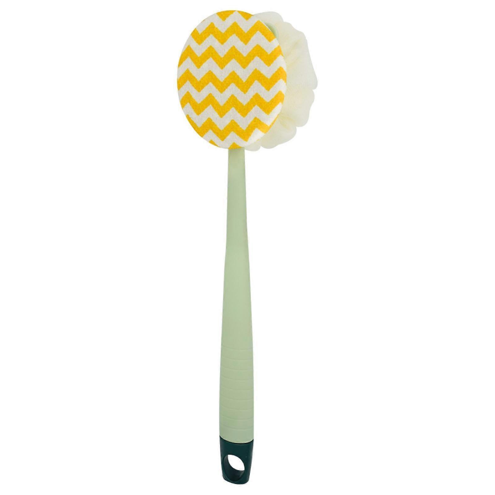 Double Sided Bath Brush with Long Handle Soft Bristles, Detachable Exfoliating Body Scrubber