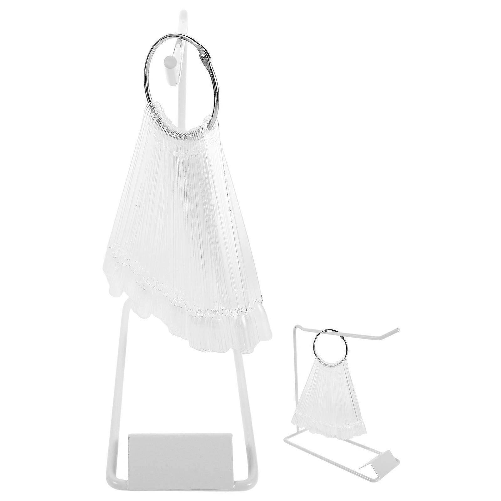 Clear Nail Art Practice Tips Board with Iron Stand for Manicure Practice 5Sets