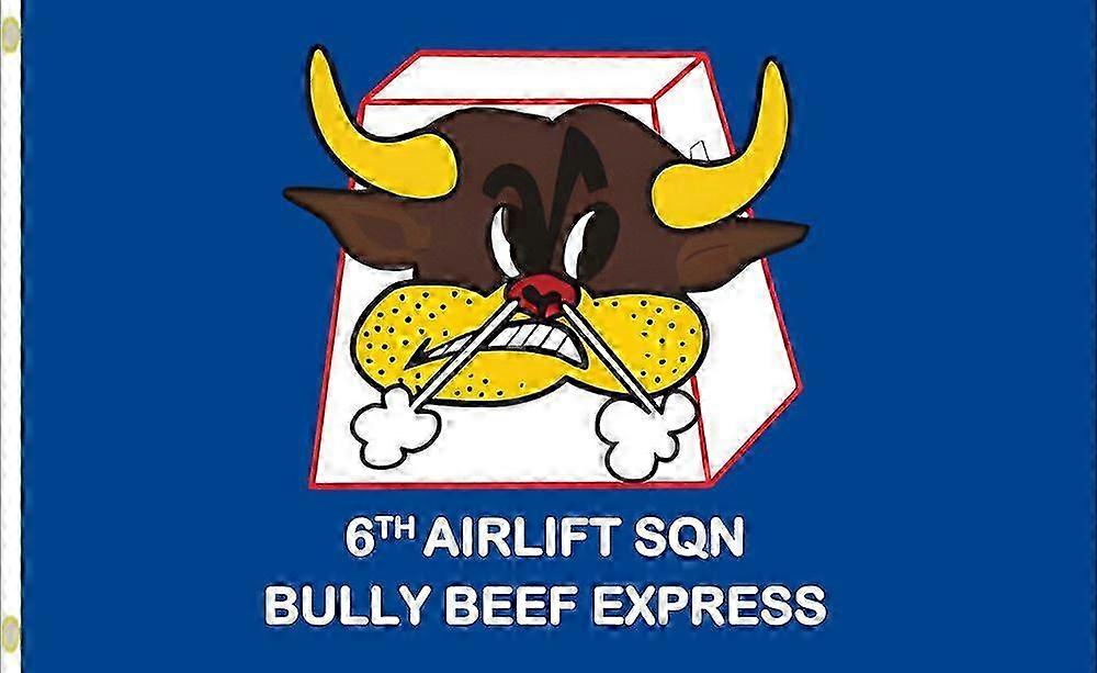 Usaf 6th Airlift Squadron Bully Beef Expresssingle-sided Flag Banner