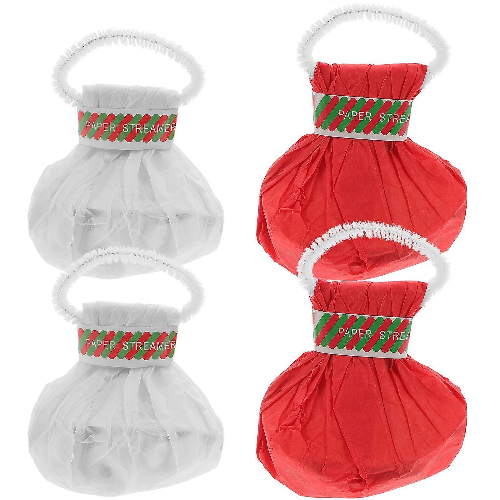 Streamer Hand Throw 4Pcs Round Loop Party Props Assorted Color For Graduation