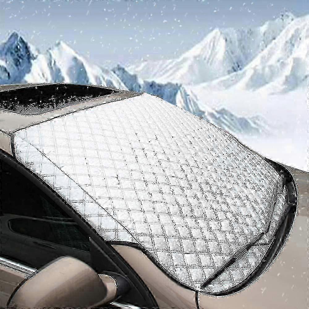 Protective cover for car windshield, durable and weather-resistant for SUVs.