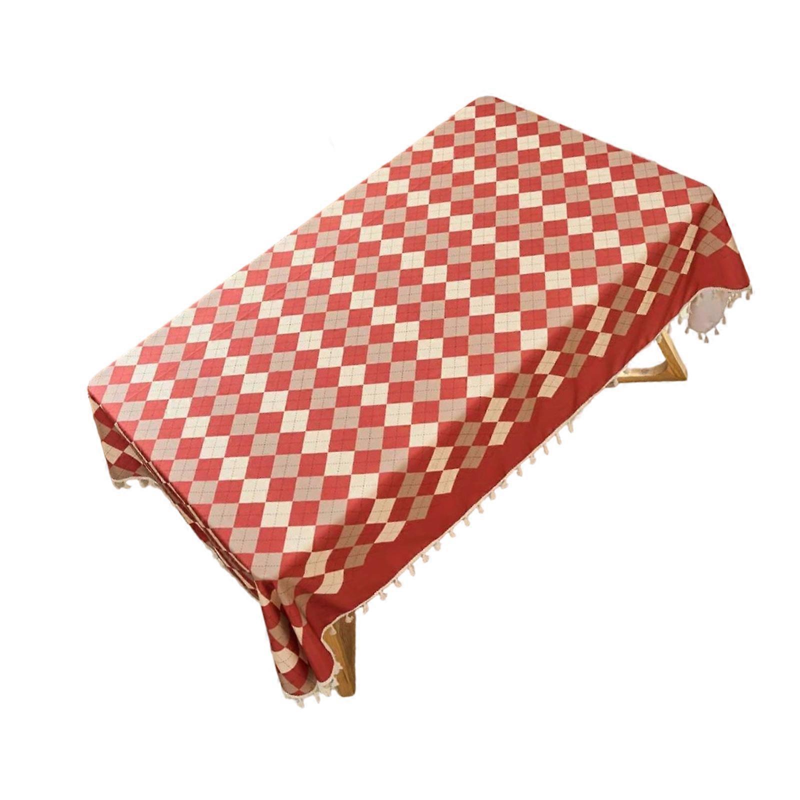 Grids Pattern Tablecloth for Dining Table Oil Resistant Easy Cleaning Surfaces Nonslip Designs Multiple Size Multicolor
