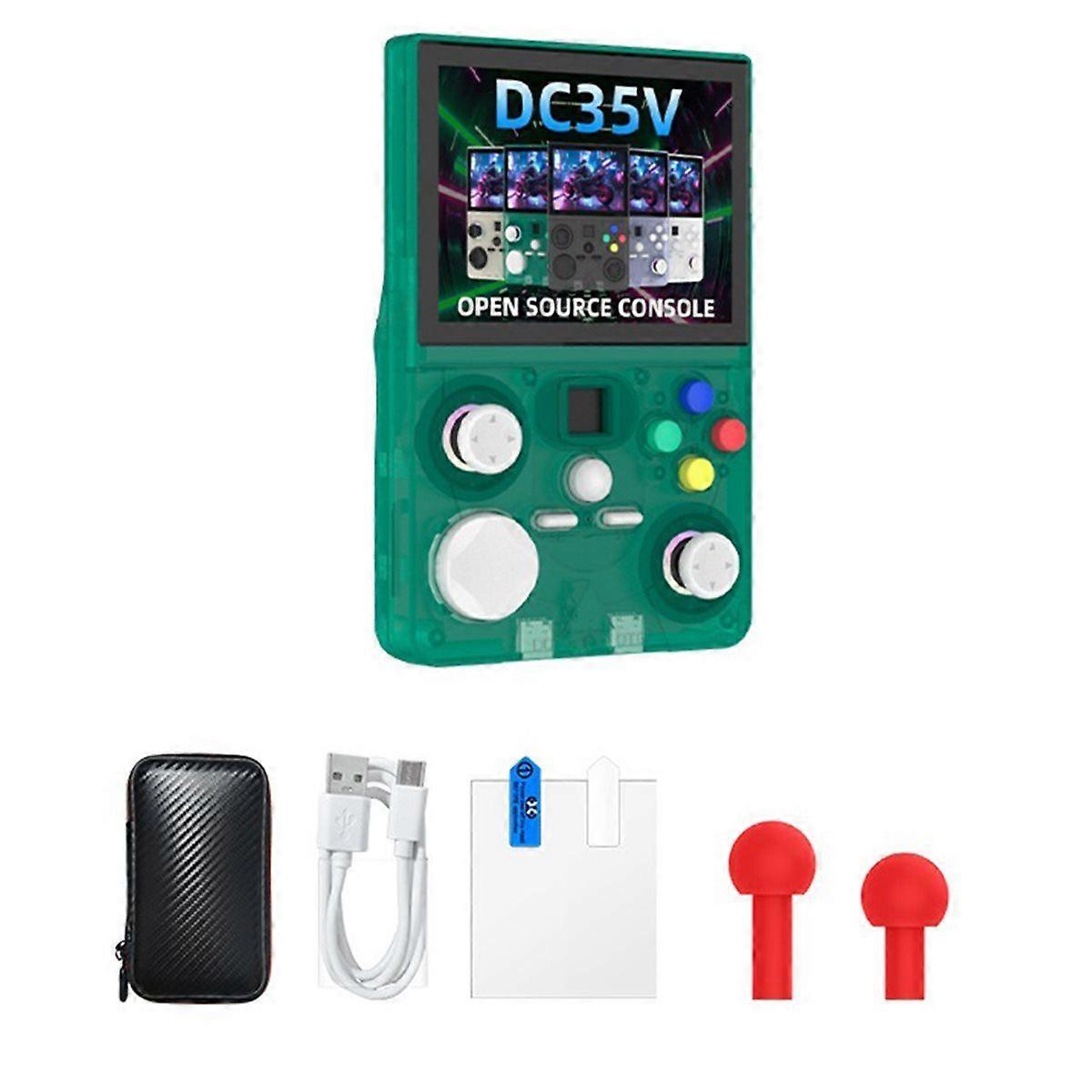 DC35V Retro Handheld Game Console 3.5Inch IPS Screen Replaceable Joystick Pocket Video Player Suppor